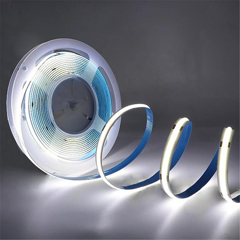 COB LED Strip Lights DC 12V 320 Diodes COB Flexible LED Bar Tape Ribbon Linear for Room Decor 1m/2m/3m/4m/5m4