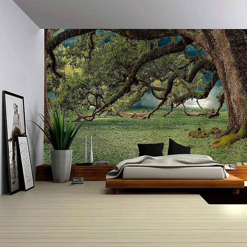 Nature Tree of Life Hanging Tapestry Wall Art Large Tapestry Mural Decor Photograph Backdrop Blanket Curtain Home Bedroom Living Room Decoration Forest4