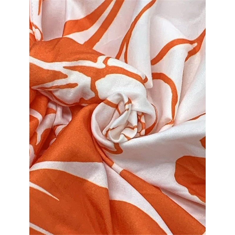 Women's Formal Dress Floral Print V Neck Midi Dress Stylish Formal Wedding Party 3/4 Length Sleeve Summer4