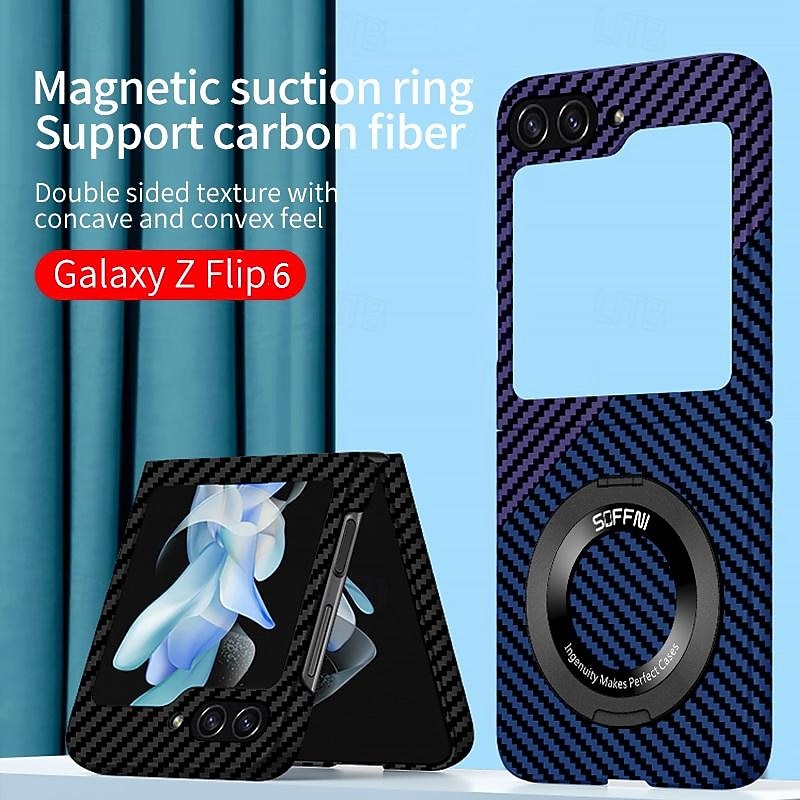 Phone Case For Samsung Galaxy Z Flip 7 Z Flip 6 Z Flip 5 Z Flip 4 Z Flip 3 Back Cover with Stand Holder Support Wireless Charging Shockproof PC Metal