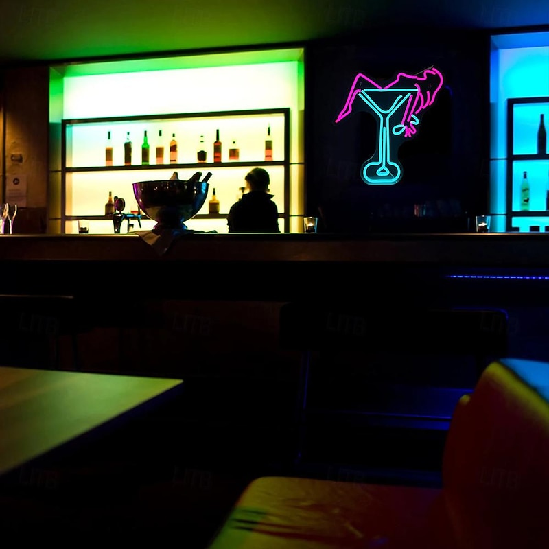 Oktoberfest Cocktail USB Neon LED Sign Light, Luminous Styling Neon Light Beer Bar Club Acrylic Neon Light for Hotel Bar Cafe Birthday Party Teen Room Wall Decoration Light Sign 1PC3