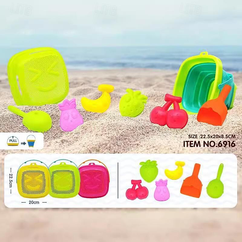 Beach Sand Toys Set - Sand Molds Toddlers Outdoor Play Collapsible Buckets Sets Kids Ages Sandbox Toys