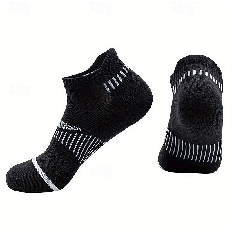Men's 6 Pieces Multi Packs Socks Running Socks Casual Socks Black White Color Stripes Vacation Sports & Outdoor Daily Basic Medium Spring Fall Fashion Casual4