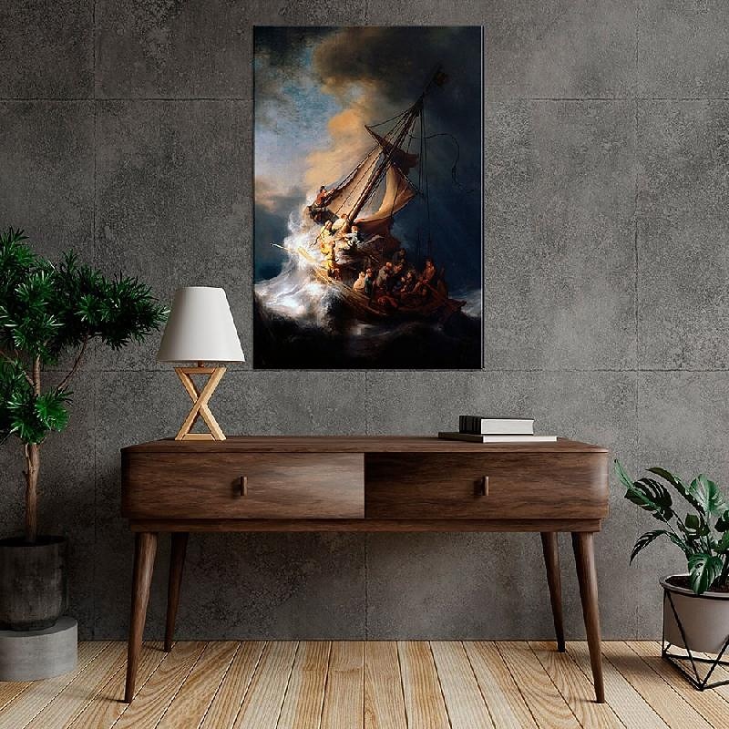 Storm oil painting Hand painted Rembrant - Christ in the Storm on the Sea of Galilee oil painting  Rembrant - Christ painting for Room decor Apartment decor Entryway decor Dorm room decor Seascape art3