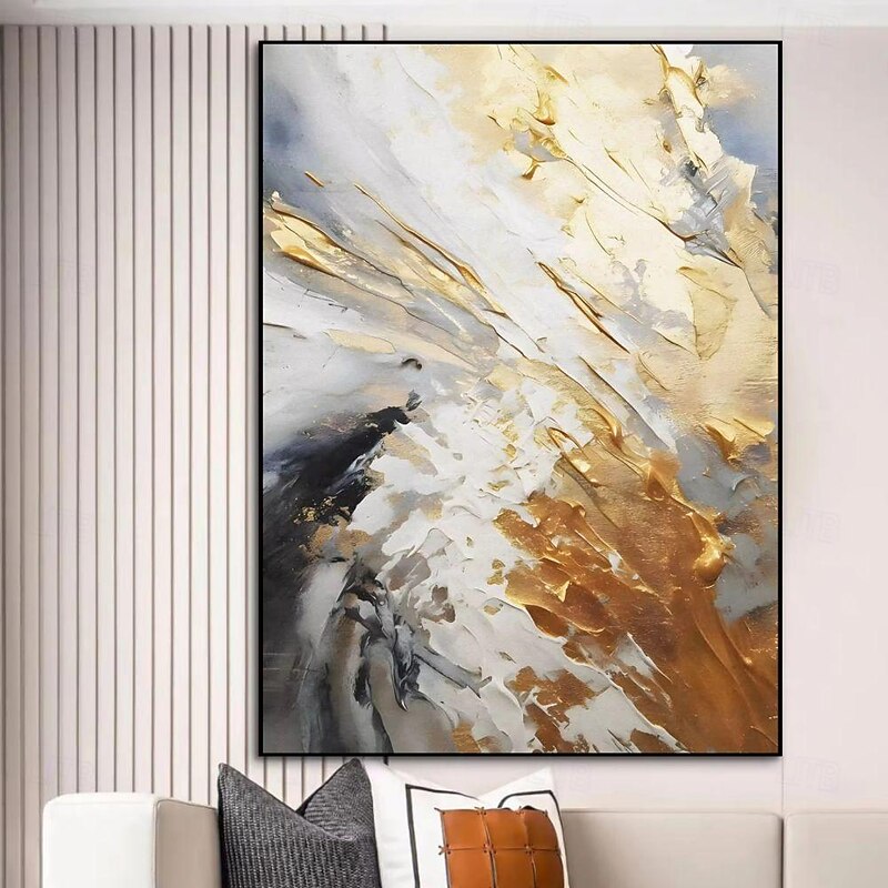 Handmade Oil Painting Canvas Wall Art Decoration Thick Oil Gold Abstract for Home Decor Rolled Frameless Unstretched Painting