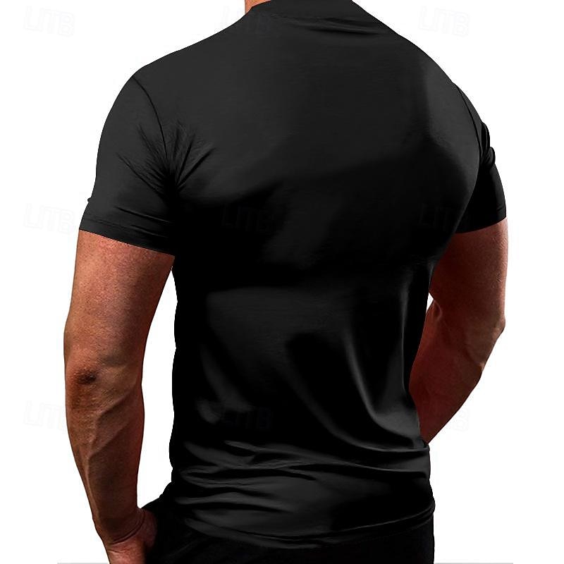 Men's Tee Short Sleeve Shirt Tee Top Short Sleeve Crewneck Summer Printing Fashion Designer Quick Dry Vacation Street Going out Black White Dark Navy Top Tee for Men3