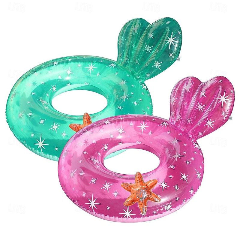 Water Play Equipment Inflatable Pool Float Non Toxic Geometric Pattern PVC Beach Theme Family Outdoor Summer 2 pcs All Adults'
