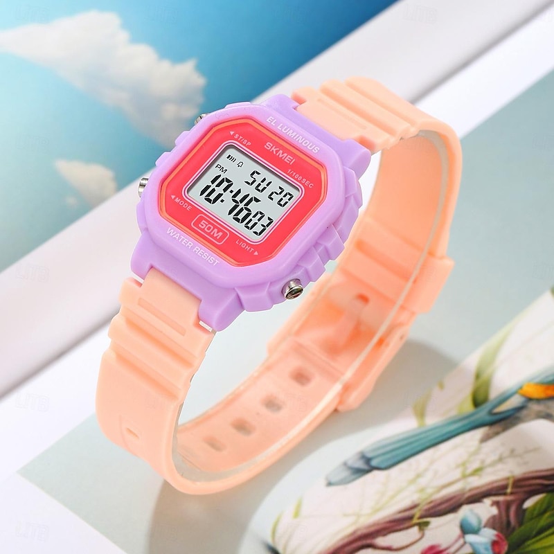 SKMEI Kids Digital Watch Outdoor Sports Fashion Casual Luminous Stopwatch Alarm Clock Calendar TPU Watch