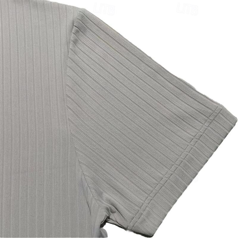 Men's Button T Shirt T Shirt Henley Shirt Tee Short Sleeve Henley Spring & Summer Plain Pit Strip Fashion Designer Basic Vacation Street Going out Wine Black White Top Tee for Men 24