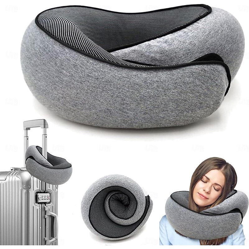 Travel Pillow for Commuters and Travelers U-shaped Pillow Memory Foam Neck Pillow with Storage Bag2