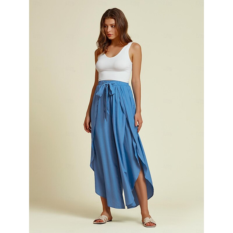 Rayon Swing Sky Blue Long Pants3