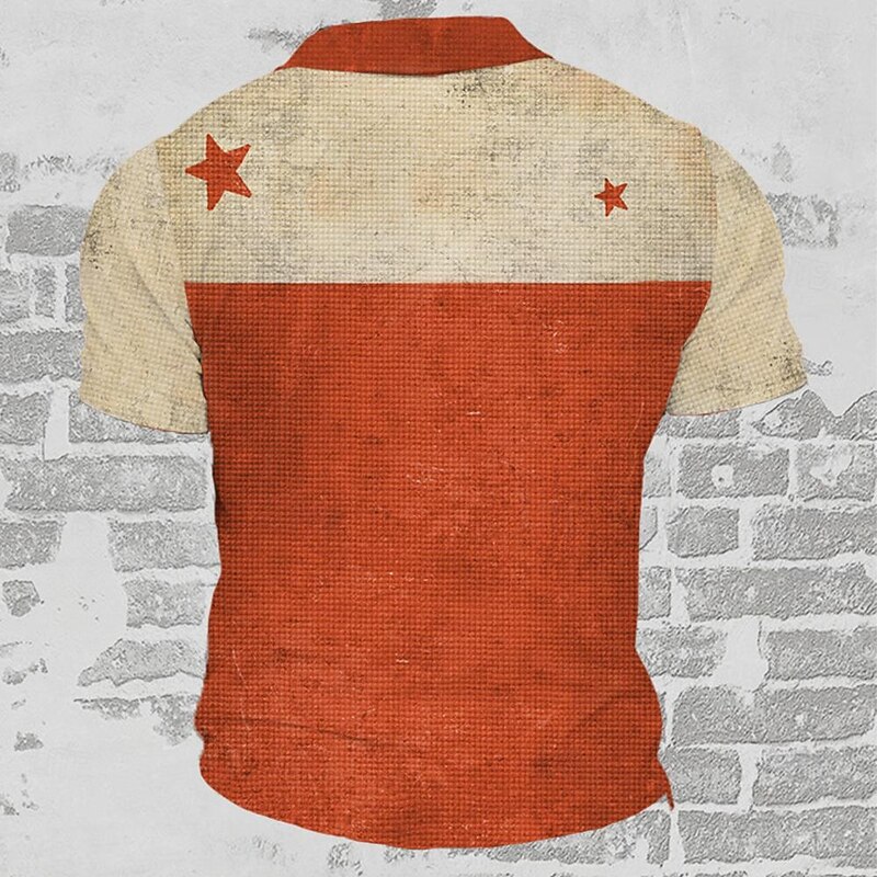 Men's Beer Polo Shirts Short Sleeve Polo Shirts Turndown Sportswear Abstract Casual Street Daily Holiday Beach 3D Print Spring & Summer Red2