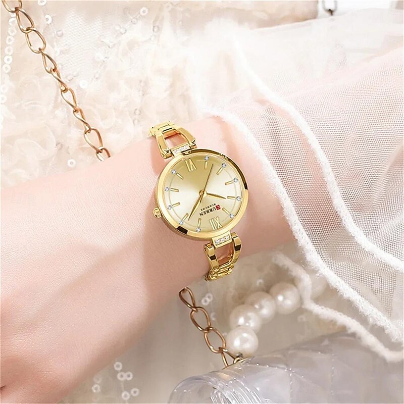 CURREN Women Quartz Watch Minimalist Fashion Wristwatch Waterproof Decoration Stainless Steel Watch4