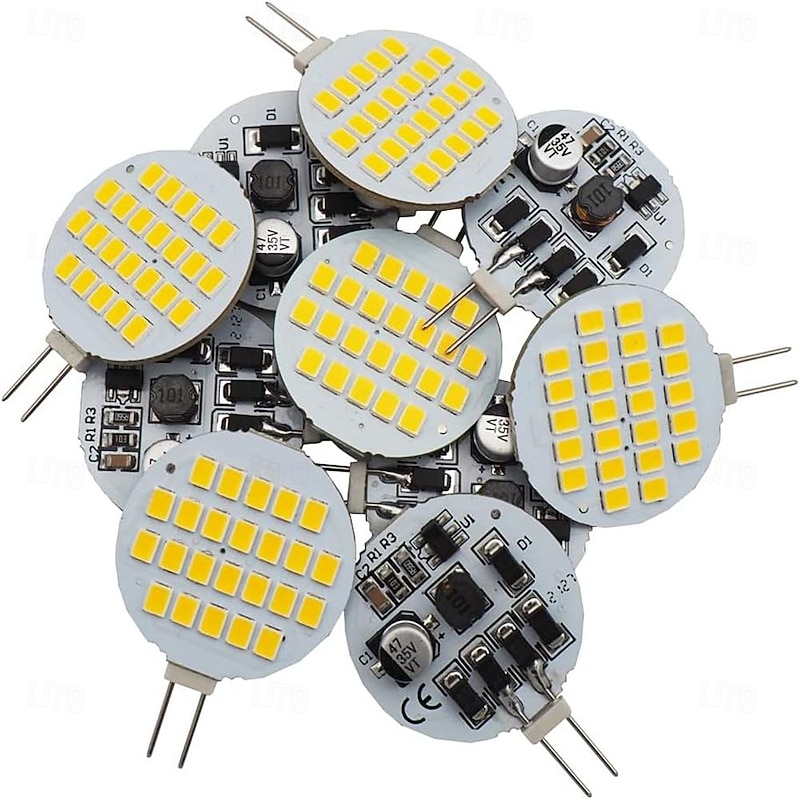 G4 LED Bulbs 2W, 24-2835 SMD, AC/DC 12V-24V, Super Bright Halogen 20W Replacement, Natural Cool White for RV, Camper, Cabinet & Boat (10pcs)