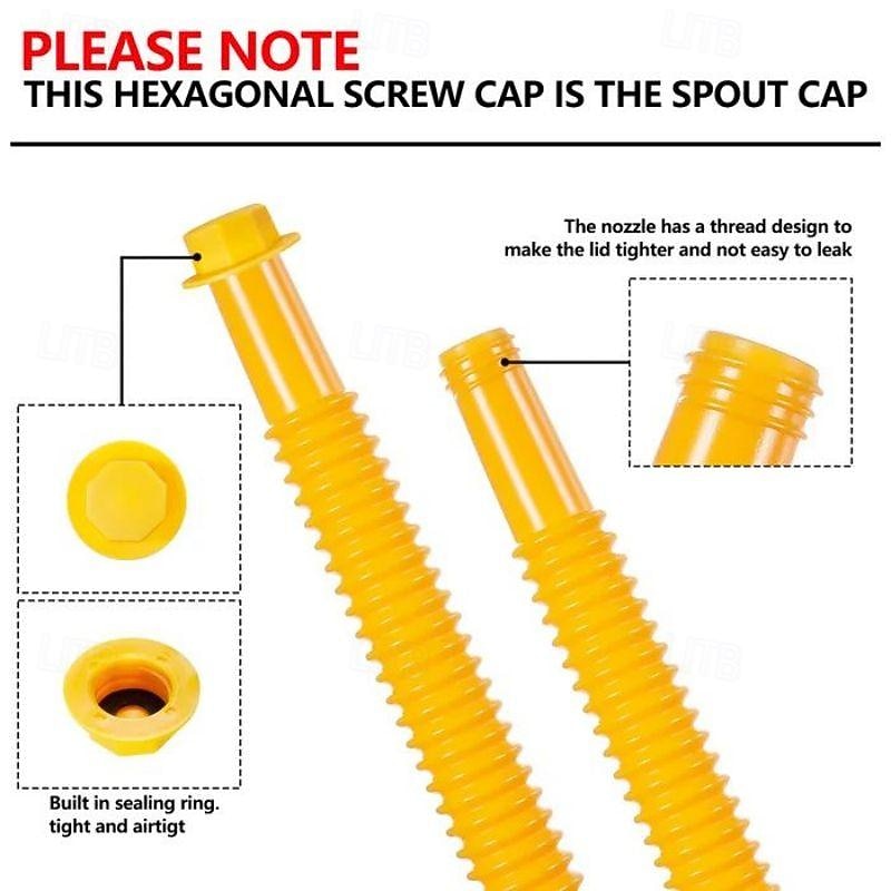 Gas Can Spout Replacement Gas Can Nozzle Spout Length is 10.2 in, Easier to use Suitable for most 1/2/5/10 gal oil cans With Gas Can Vent Caps, Thick rubber pad, Spout Cover, Base Cap3