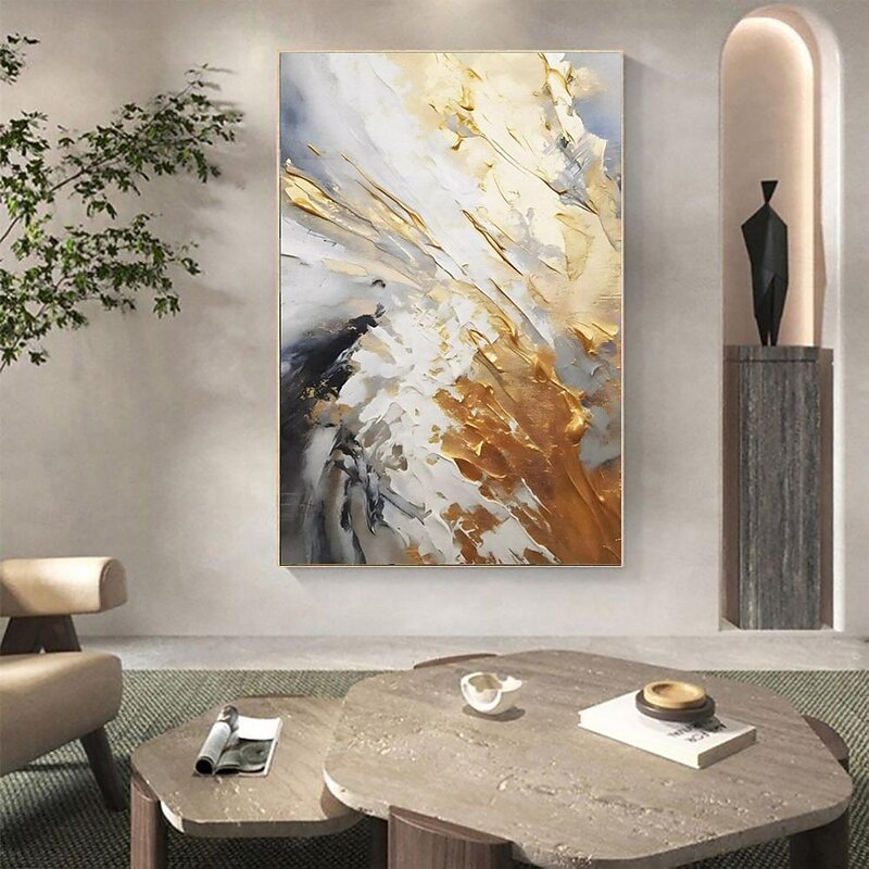 Handmade Oil Painting Canvas Wall Art Decoration Thick Oil Gold Abstract for Home Decor Rolled Frameless Unstretched Painting4
