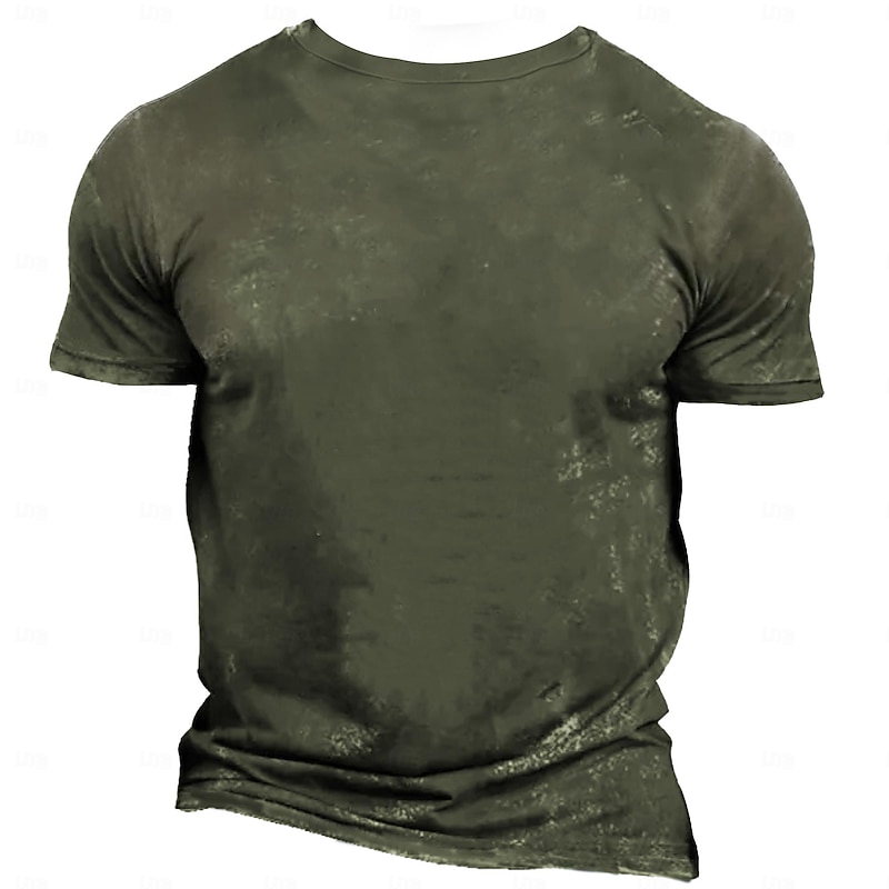 Men's Funny T Shirt Short Sleeve T shirt 3D Print Crew Neck Shirt Retro Vintage Carnival Party Blue Green Gray Summer Spring Clothing Apparel S M L XL XXL XXXL2