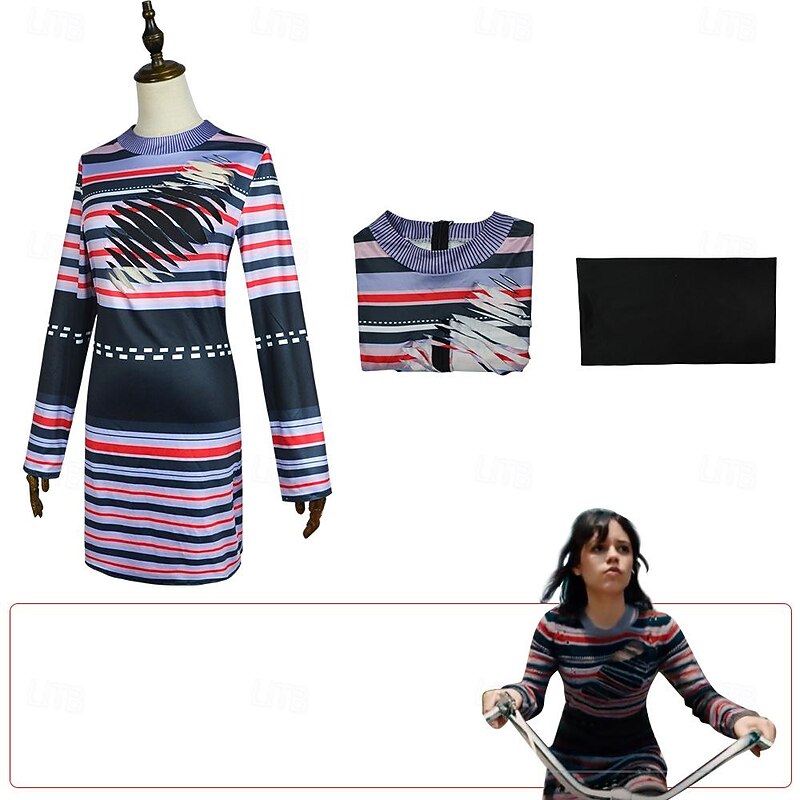 Astrid Halloween Dress Beetlejuice 2 Horror Movie Cosplay Costume Adults' Women's Carnival Dailywear Easy Halloween Costumes Dress Up2