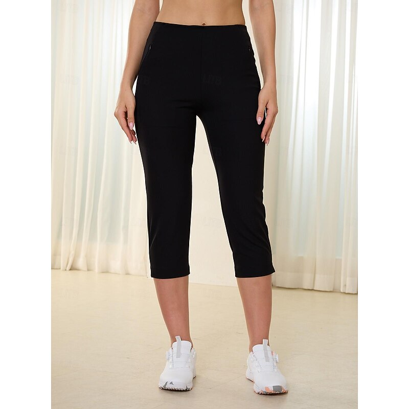 Women's Golf Pants 22inch Slim-Fit Stretch Capri Pants Navy Black Pants / Trousers Ladies Golf Attire Clothes Outfits Wear Apparel