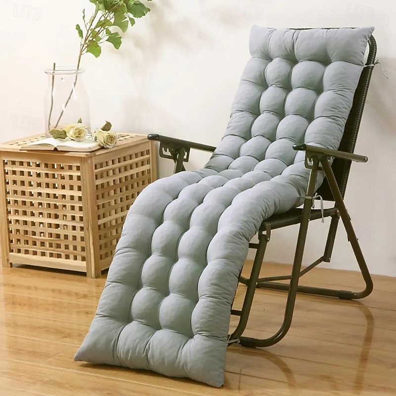 Lounge Chair Cushion Tufted Outdoor Rocking Seat Deck Chaise Pad Recliner Mat Recliner Cushion4