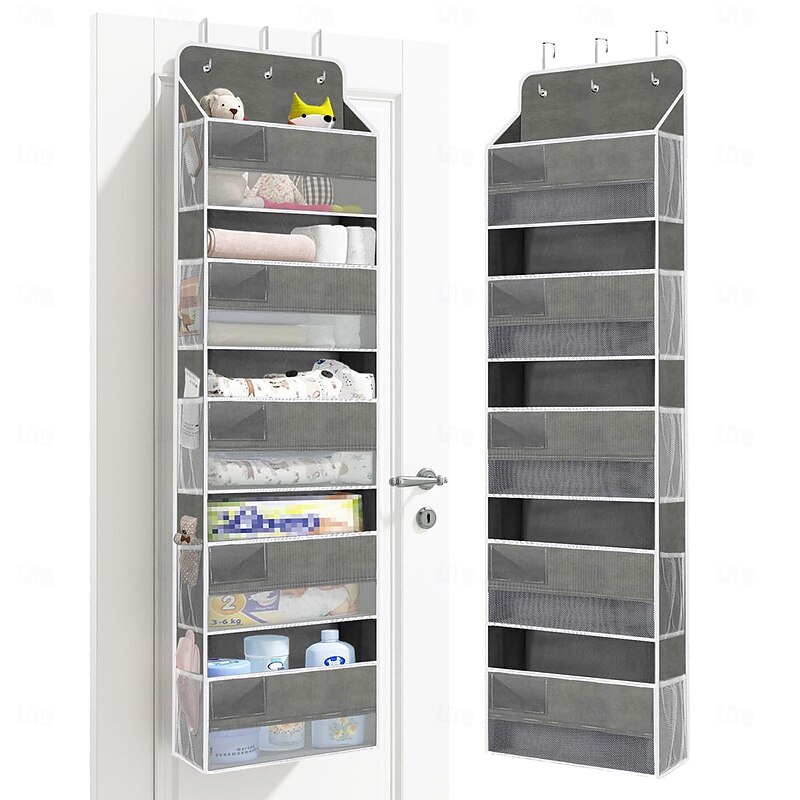 5-Shelf Over-the-Door Storage Organizer -Back to School Space-Saving Hanging Design with 10 Extra-Large Capacity Pockets - Perfect for Bedroom Bathroom Food Pantry and Home Storage