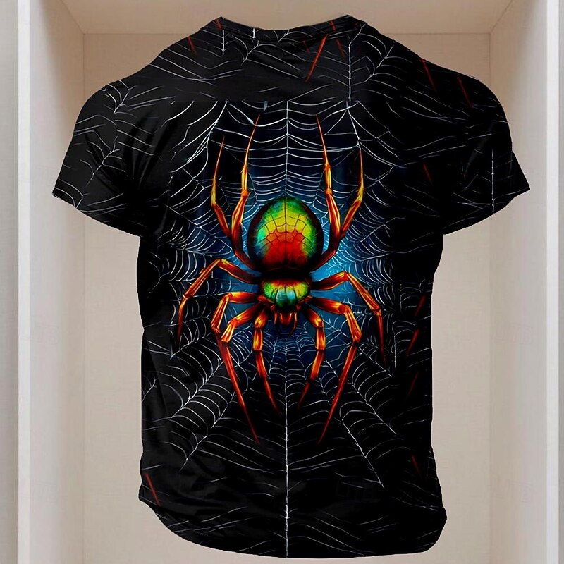 American Independence Day Men's Spider T Shirt Short Sleeve T shirt 3D Print Crew Neck Shirt Street Style Party Birthday Street Black Summer Spring Clothing Apparel S M L XL XXL XXXL2