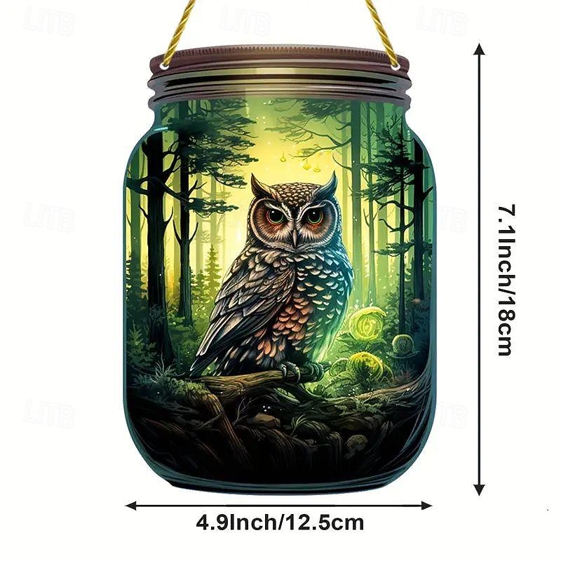 Animal Style 2D Acrylic Decorative Plaque - Acrylic Sign Decoration - Stained Glass Window Hanging Pendant Sun Catcher - Green Forest Landscape Decor - Perfect Tropical Home Decoration2