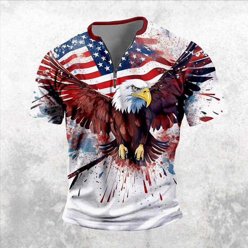 Veterans Day Men's Patriot Patriotic Veteran American US Flag Eagle Patriotic T shirt Short Sleeve T shirt 3D Print Shirt Casual Daily White 1 White 2 Spring & Summer Clothing Apparel S M L XL XXL2
