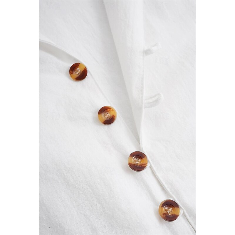 Men's Linen Shirt Summer Shirt Beach Wear Button Up Shirt Plain Vacation Curise Black White Pink Blue Short Sleeve Stand Collar Spring & Summer Clothing Apparel Basic2