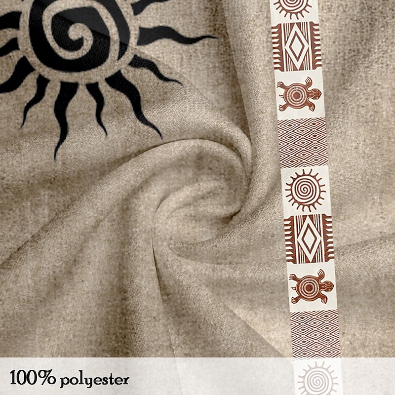 Men's Ethnic Shirt Button Up Shirt Short Sleeve Casual Tribal Vacation Daily Summer Spring Grandad Collar Band Collar Buttons Print Green Khaki Apricot Beige3