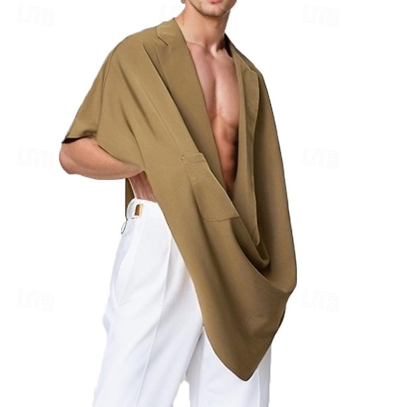 Men's Tank Top Vest Top Undershirt Sleeveless Shirt Sleeveless Lapel Spring & Summer Plain Fashion Designer Basic Front Pocket Vacation Street Going out Black Khaki Dark Blue Top Tee for Men2