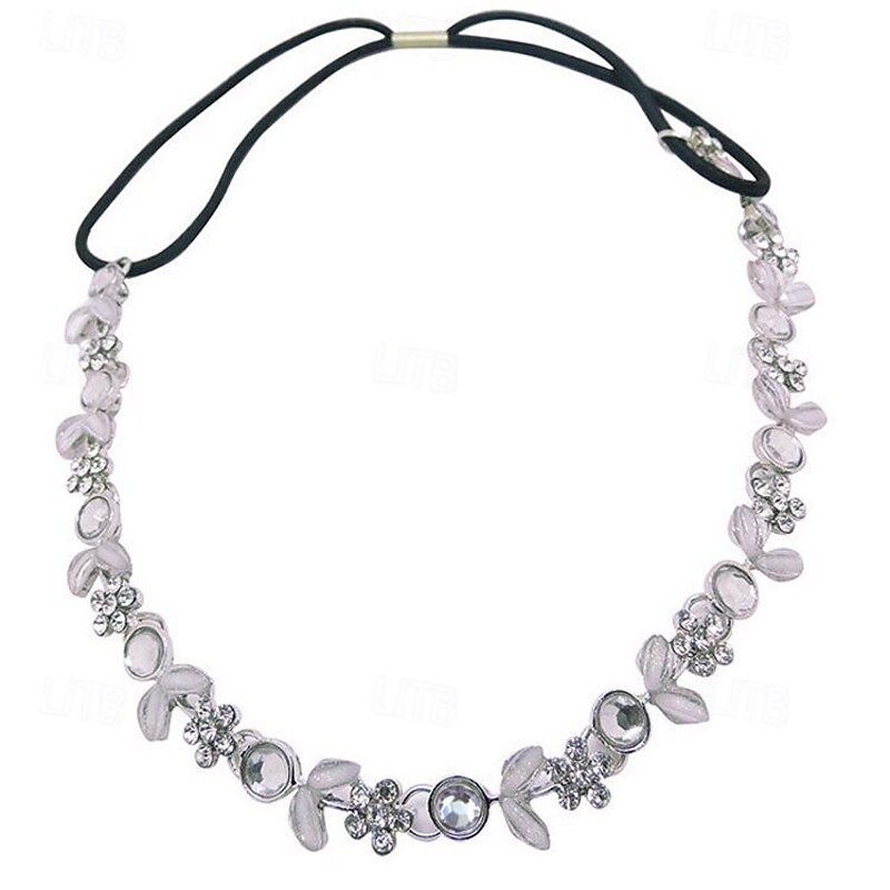 1PC Women's Headbands Hair Tie For Gift Birthday Retro Alloy Silver2