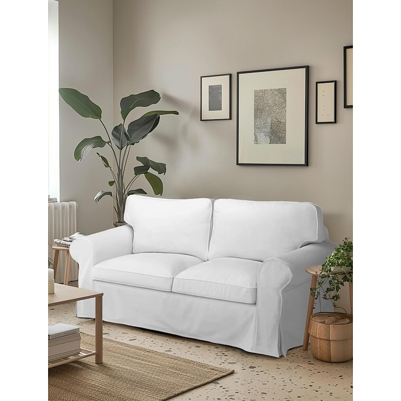 Cover for 2 Seat Sofa 100% Cotton loveseat Slipcover Soft and Breathable Fabric for Maximum Comfort  LITB PRIME cover Ektcover3