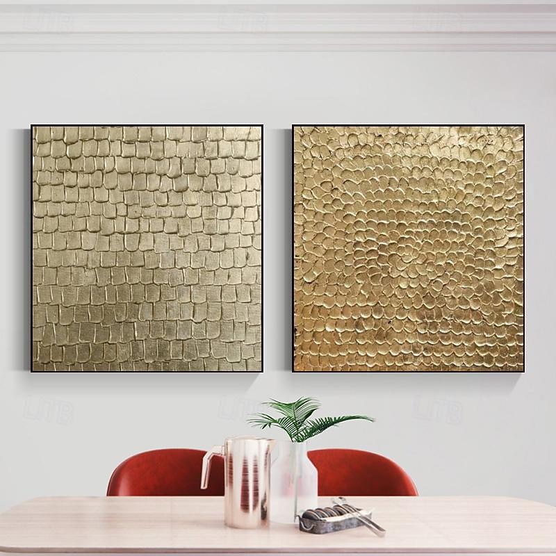 Gold leaf original painting gold wall art Hand painted 3d gold textured art gold metal painting on canvas wall art Home Decor Stretched Frame Ready to Hang or Unframed3