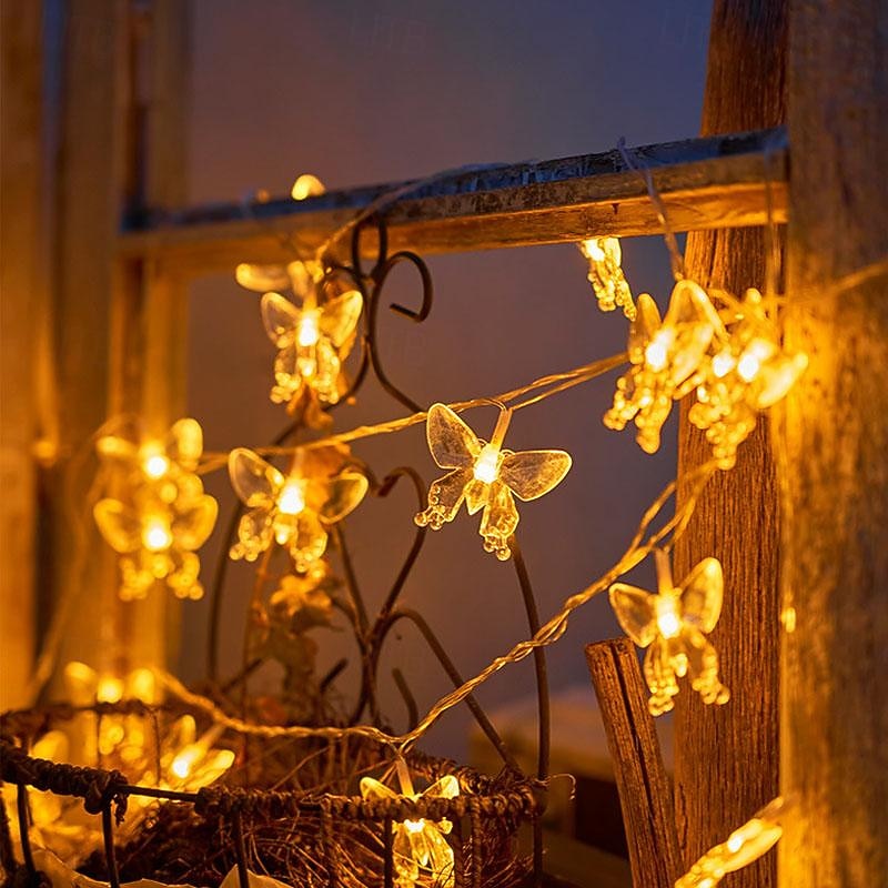 Butterfly Fairy Lights 10/20/40 LED Colorful Butterfly String Lights for Bedroom Indoor Baby Room Summer Christmas Party Holiday Decoration Decoration4