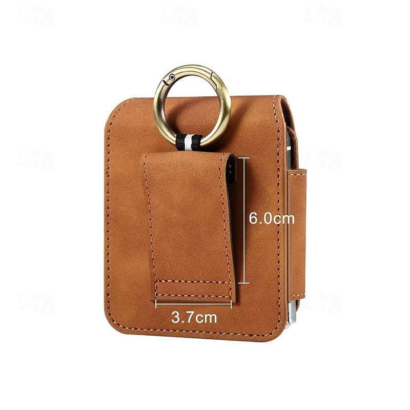 Men's Samsung Z Flip 6/5/4/3/2/1 Universal Phone Case Leather Case Belt Waist Bag Prop PU Leather Bag Phone Wallet Vintage Belt Phone Protective Case3