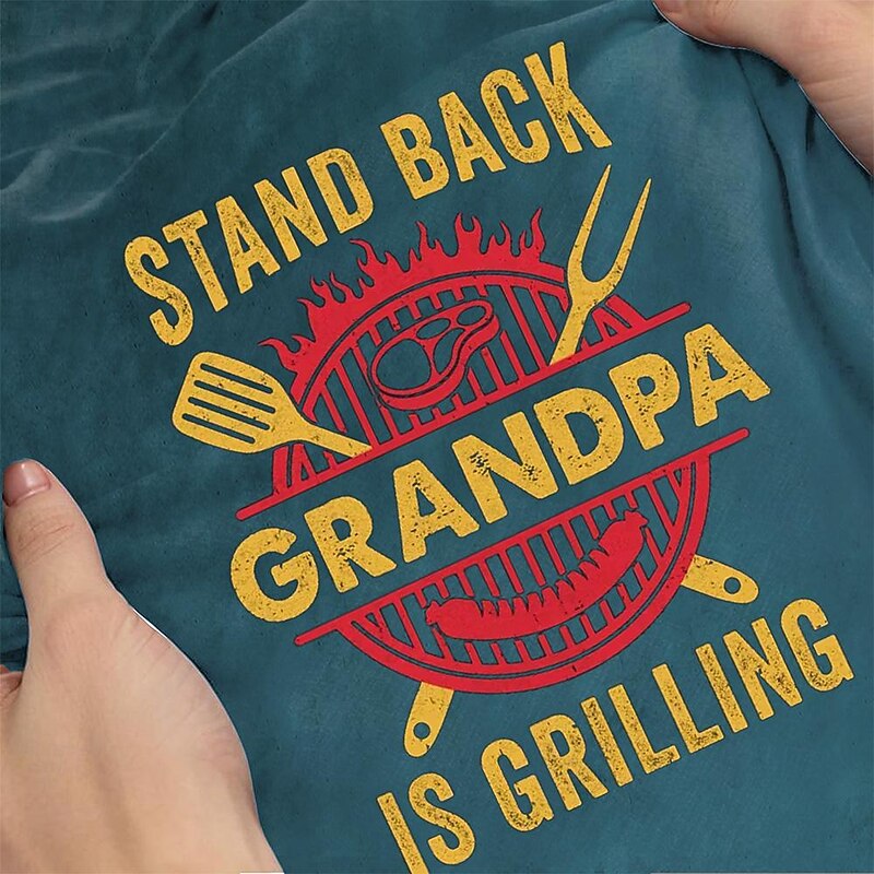 Men's Graphic Short Sleeve T-Shirt - Funny 'Stand Back Grandpa Is Grilling' BBQ Hobby Tee3
