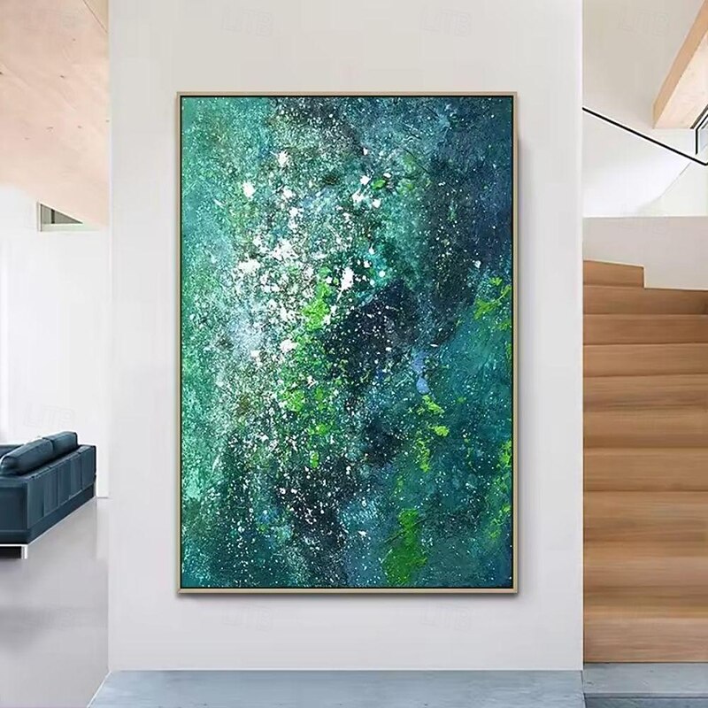 Handmade Oil Painting Canvas Wall Art Decoration Modern Green Abstract Texture for Home Room Decor Rolled Frameless Unstretched Painting2