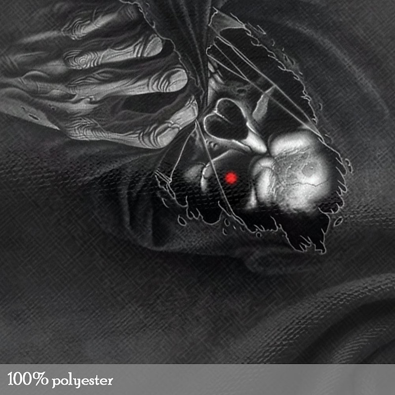 Halloween Day of the Dead Skull Men's Reaper T shirt Short Sleeve T shirt 3D Print Crew Neck Shirt Designer Gothic Party Street Casual Black Summer Spring Clothing Apparel3