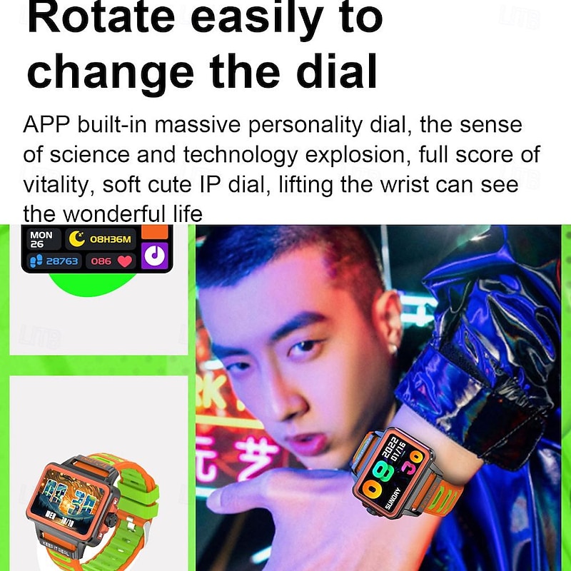 696 S666 Smart Watch 1.57 inch Smartwatch Fitness Running Watch Bluetooth Pedometer Call Reminder Sleep Tracker Compatible with Android iOS Women Men Hands-Free Calls Message Reminder IP 67 43mm3