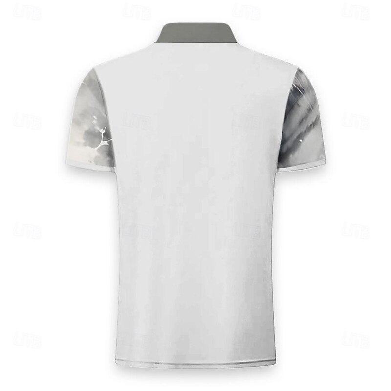 Men's Tiger Polo Shirts Golf Shirt Short Sleeve Polo Shirts Collared Shirts Funny Streetwear Vacation Wear Party Outfits Buttons 3D Print Spring & Summer Gray2