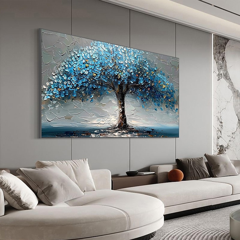 Handmade Original Tree of Life Oil Painting On Canvas Wall Abstract Tree Landscape Painting for Home Decor With Stretched Frame/Without Inner Frame Painting3