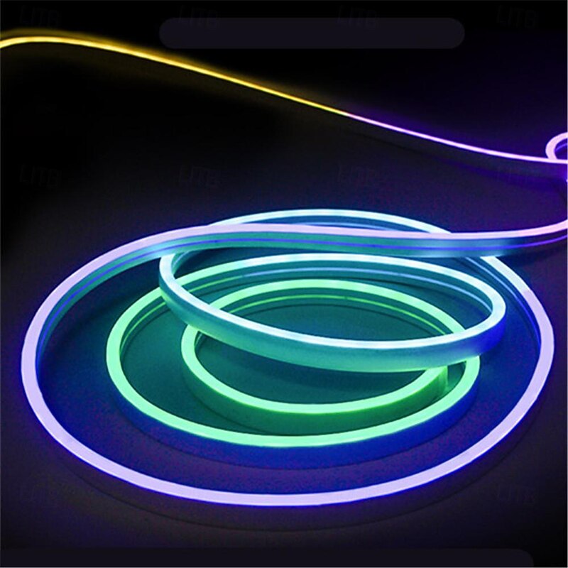 Waterproof Smart Wifi Neon LED Strip Lights, 12V Silicone Neon Rope Light with 17key RGBIC Dream color Chasing Strip Tape for Room DIY3