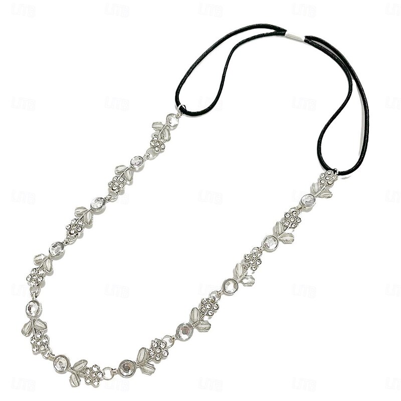 1PC Women's Headbands Hair Tie For Gift Birthday Retro Alloy Silver4
