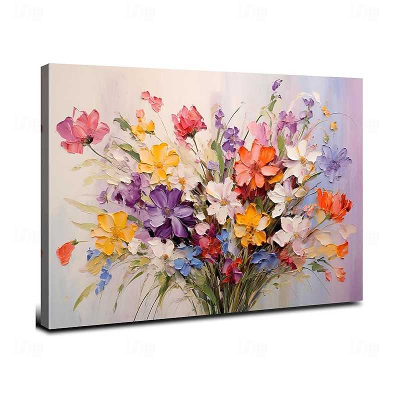 Handmade Oil Painting Canvas Wall Art Decoration Modern Abstract Flowers  for Living Room Home Decor Rolled Frameless Unstretched Painting4