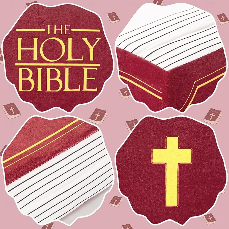Holy Bible Pillow Book Plush That Opens Bible Verse Pillow Soft Plushies Book Pillow Bible Gifts for Mom Bible Toys for Kids Christian Gifts for Kids Children Women3
