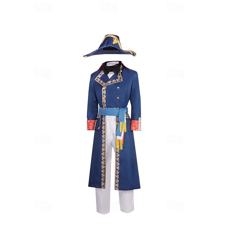 Retro Vintage Rococo Napoleonic era Coat Pants Outfits Napoleon Fancy Dress Men's Royal Halloween Carnival Masquerade Party / Evening Carnival of Venice Adults Cravat Coat Shirt4