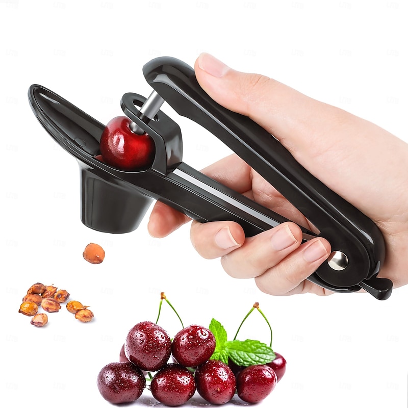 Cherry Pitter - Stainless Steel Cherries Corer Pitter Tool with Hand-held Push Design, Save Time & Space for Making Cherry Jam with Lock Design