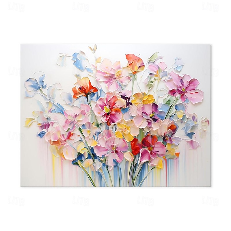 Handmade Oil Painting Canvas Wall Art Decoration Modern Abstract Flowers  for Living Room Home Decor Rolled Frameless Unstretched Painting3