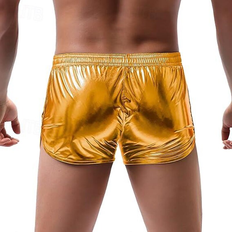 Metallic 1980s Shiny Latex Patent Shorts PU Leather Disco Fancy Dress Men's Halloween Carnival Masquerade Party / Evening Bachelorette Party Pride Parade Adults' Shorts4